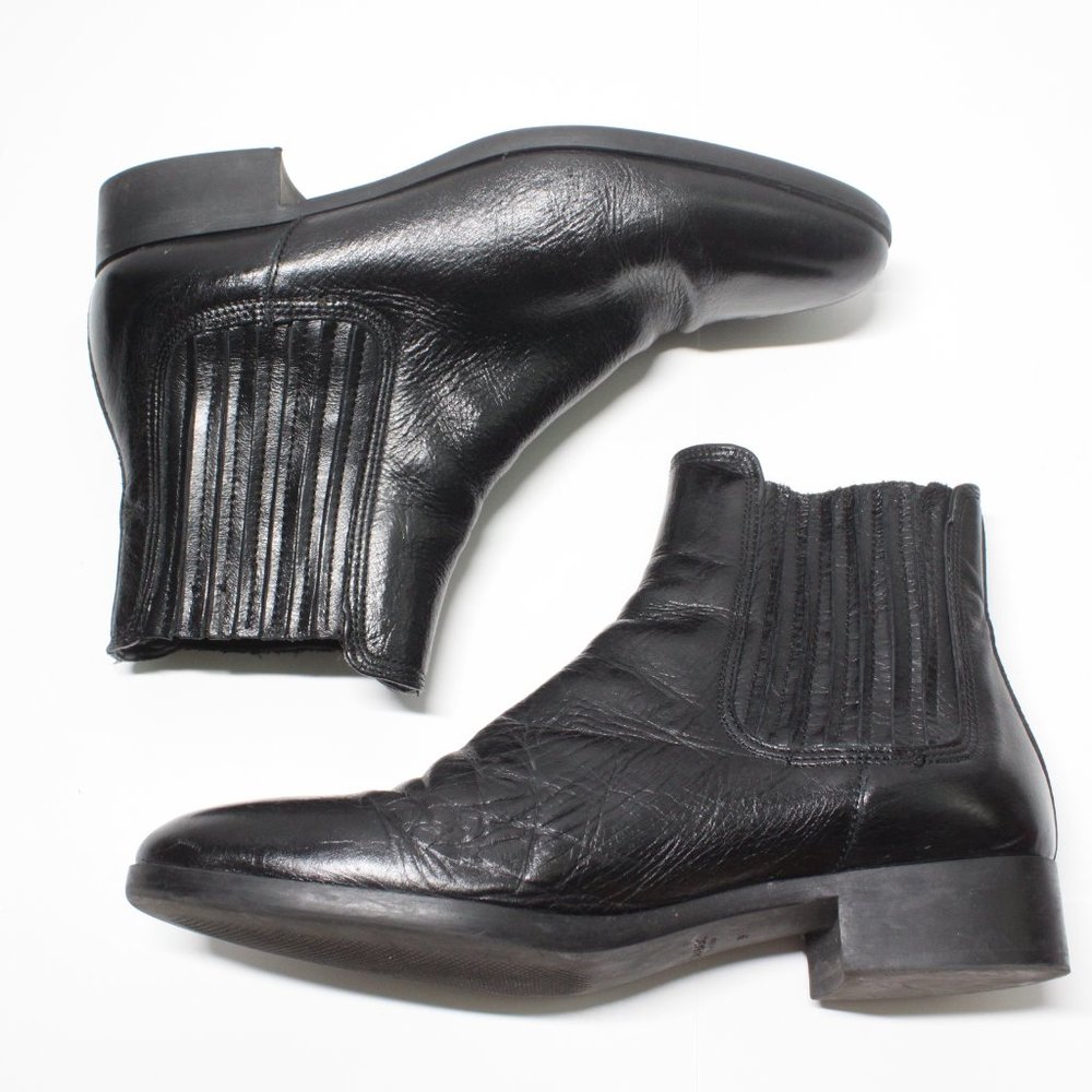 Zara Black Leather Chelsea boots - size 8